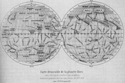schiaparelli mars map 1888