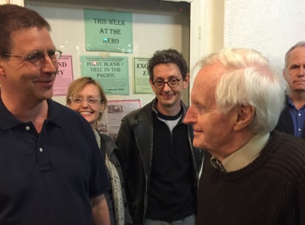 The author (l.) with John Boorman outside the Aero Theatre